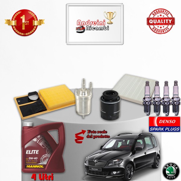 Inspektionskit Filter ÖL Kerzen Skoda Roomster 1.6 16V 77KW 105CV Von 2008->-image