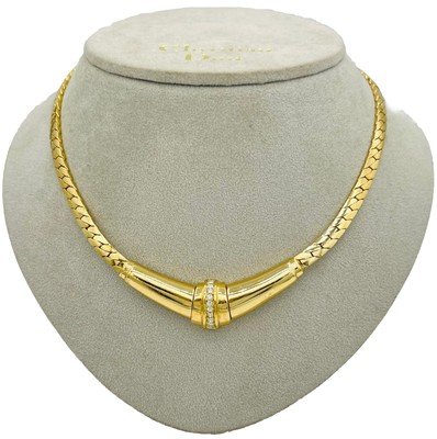 Vintage CHRISTIAN DIOR Kristall Vergoldete Kette,Schmuck 37,40cm.Mit Etikett.