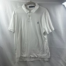 Lot of 2 Polo Ralph Lauren Polo Shirt Mens L White and Navy Short Sleeve Shirts