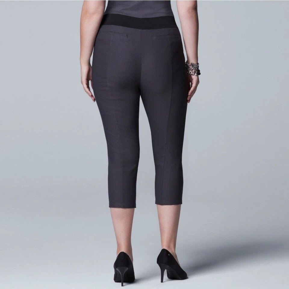 NUEVO Leggings Capri Simply Vera Wang Para Mujer Modernos Forma Sarga Azul Plus 3X Nuevos con Etiquetas Foto 3 de 4