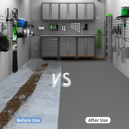 Grey Garage Floor Mat Coin Plate PVC Vinyl Flooring Rolls Trailer Non-Slip US - Picture 4 of 70