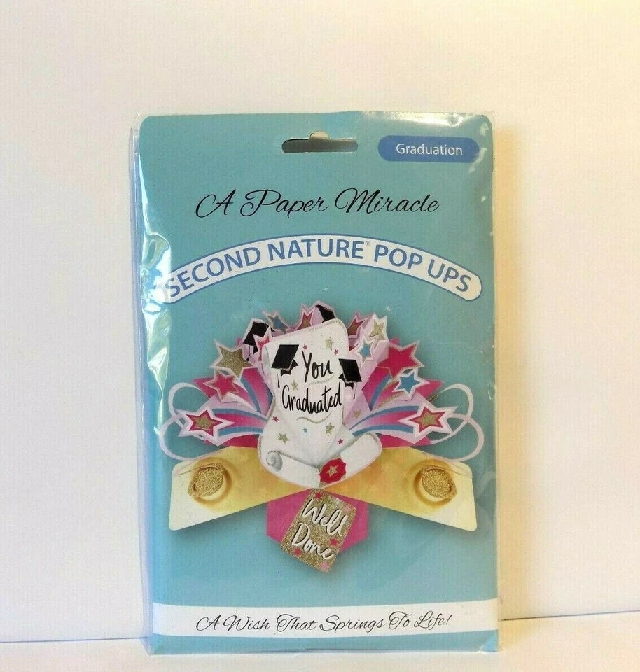 Graduation Pop-Up Greeting Card - Second Nature Pop Ups 3D Pink Girl - Envelope - Image 3 of 3