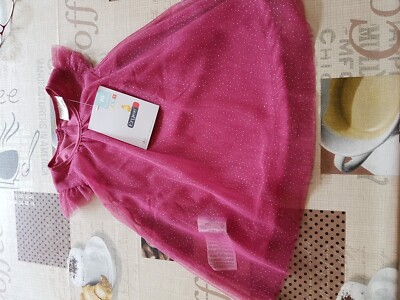Baby Festkleid Mädchen Rot Gr. 80 Glitzer Prinzessin