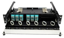 96 Fiber 2RU Rack Mount FDP Patch Only w/ 24 LC OM3/4 Quad Adapters Multimode