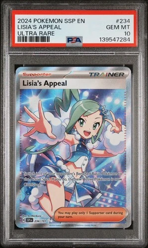 2024 POKEMON SSP EN-SURGING SPARKS ULTRA RARE #234 LISIA'S APPEAL PSA 10