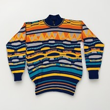 Louie Bernard Coogi Style Sweater Mens M Multicolor Made USA 0002