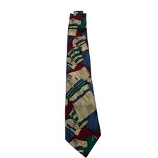 Vintage Ralph Lauren Polo Shirt Logo Pattern Neck Tie Hand Made in USA Old Money