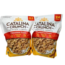 Catalina Crunch Keto Cereal 2-Pack - Cinnamon Toast 24oz Each Low Carb BB 06/26