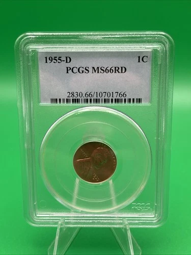 1955-D Lincoln Cent | Copper 1 c | PCGS MS66 RD | Wheat |