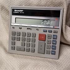 Vintage Sharp Compet QS-2130 Solar/Battery Backup 12-Digit Desktop Calculator EX