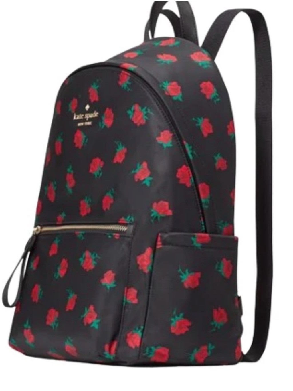 Kate Spade New York Chelsea Rose Toss Black Floral Large Backpack NWOT image 4