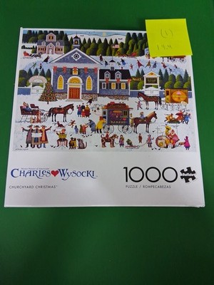 Charles Wysocki Churchyard Christmas 1000 PC Puzzle Brand New Buffalo Games