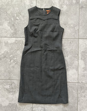 Tory Burch Wool Blend Sleeveless Crew Neck Knee Length Sheath Dress NEW Gray 8