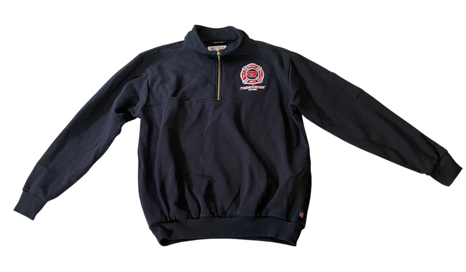 Rosenbauer Firefighter Shirt Pullover Embroidered Navy Blue Game Workwear XL