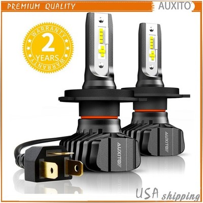 AUXITO H4 9003 LED Headlight Kit Low Hi Beam Lamps 18000LM FANLESS HID WHITE B7