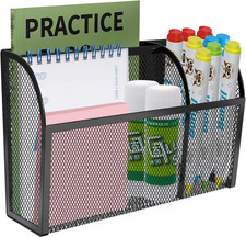 Magnetic Pencil Holder-Magnetic Basket for Fridge 3-Grid Mesh Magnetic Pen Holde