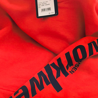 Helly Hansen Herren Hoodie Kapuzenpullover 2XL Orange Fleece Baumwolle Logo
