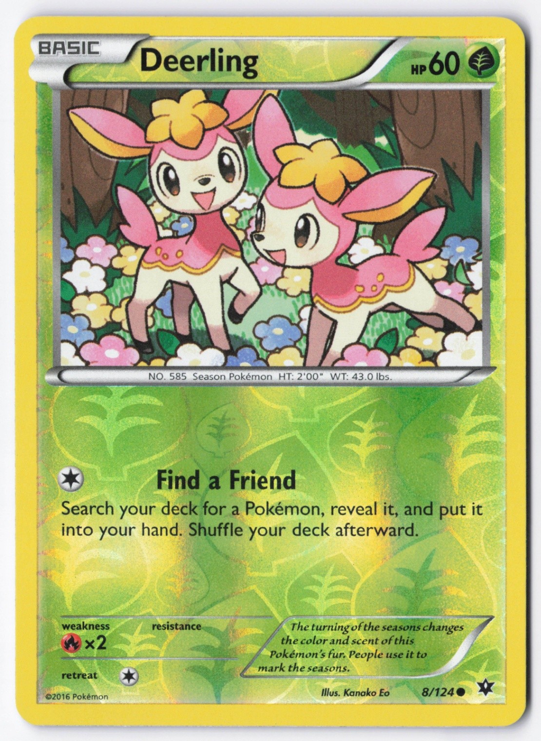 Deerling Reverse Holo Common XY - Fates Collide 8/124 NM