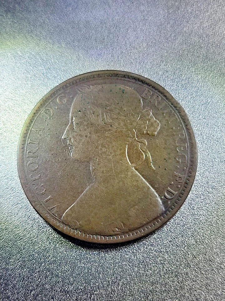 1862 Grã-Bretanha Jovem Victoria Penny Bom Original Fine+ CHRC - Imagem 2 de 2