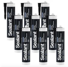 9 Pack Construction Premium All-In-one Sealant Adhesive  Jet Black Waterproof