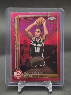 ZACCHARIE RISACHER 2025-26 TOPPS CHROME BASKETBALL MAGENTA /399 #88 HAWKS 