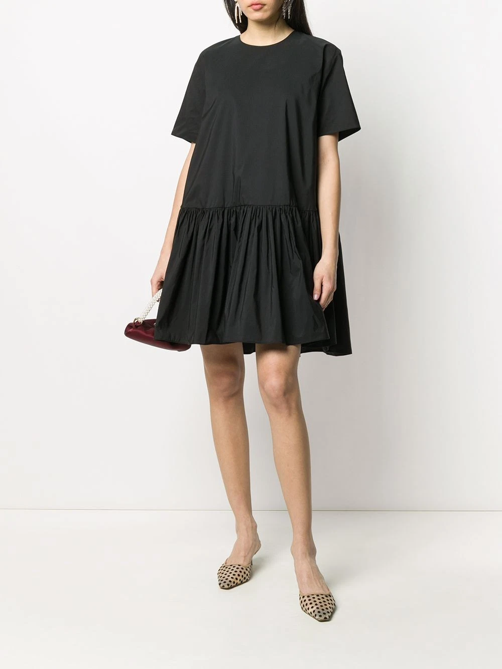 Abito Valentino Garavani A Line manica corta plissettato