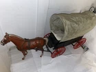 Vintage 1960s MARX JOHNNY WEST Covered wagon W/ Thunderbolt horse & harness