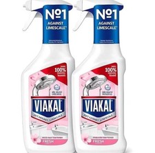 VIAKAL Bathroom Limescale Remover Spray Fresh Rose 2 x 500ml Cleaner UK 10.48 per litre