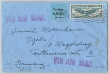 Magdeburg, Germany — Airmail cover to H. Mollenhauer with 30¢ Transatlantic