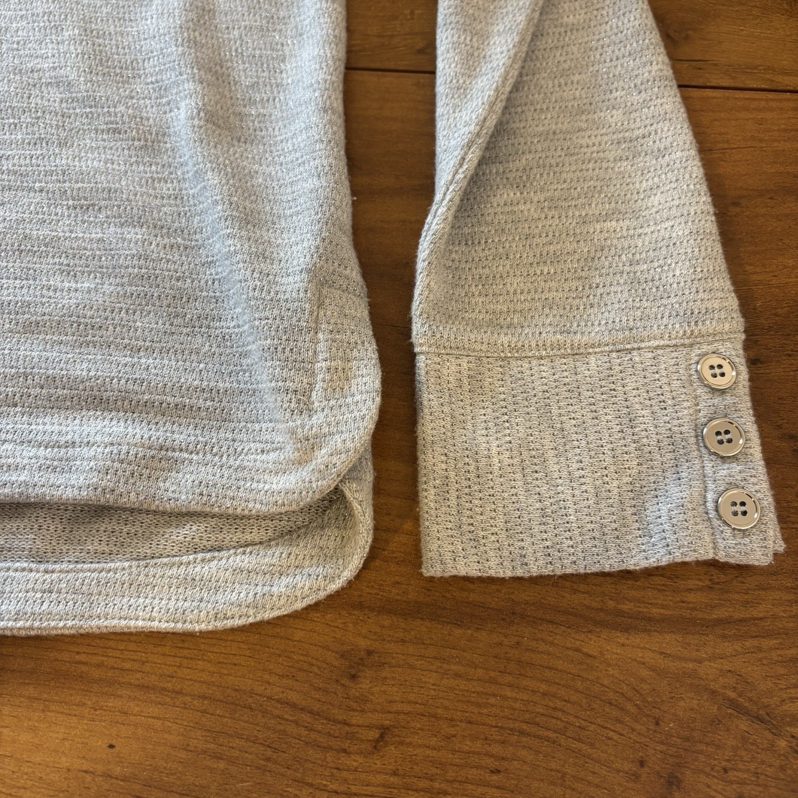 Talbots Womens Small Gray Silver Button Cuff Spar… - image 6