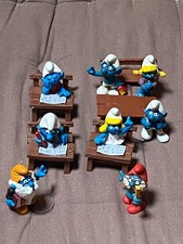 Lot figurines Schtroumpfs à l'école Schleich, smurf, schlümpfe, puffi, pitufos