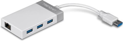 TRENDnet TU3-ETGH3 USB 3.0 to Gigabit Ethernet Adapter + USB Hub
