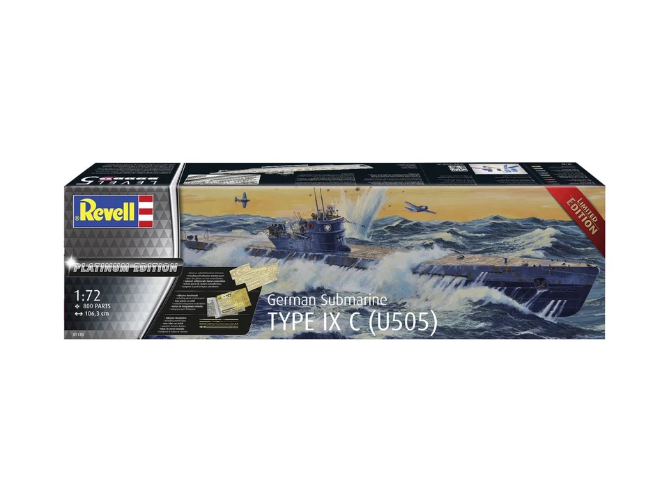 REVELL GERMAN SUBMARINE TYPE IX C (U505) - 05180 SCALA 1:72 - Immagine 2 di 4
