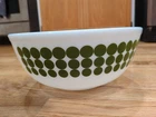 Pyrex Green Polka Dot Bowl #404 Large Serving/Mixing Bowl MCM  Vintage 4 Qt.
