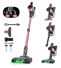 SUXIANGVAC Cordless Vacuum Cleaner, 33Kpa 8 in 1 Lightweight Stick Vacuum -Pink