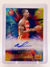 AJ Griffin 2022-23 Panini NBA Hoops Rookie Ink Gold Auto #RI-AJG Hawks