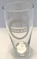 Volvo Tall 6.5 Inch Beverage/Beer Clear Glass/White Logo Glass
