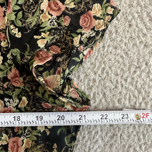 Vintage 90er Kleid Gr. Large Drop Waist Schnürung Cami Slip Blumen Oversized transparent - Bild 3 von 22