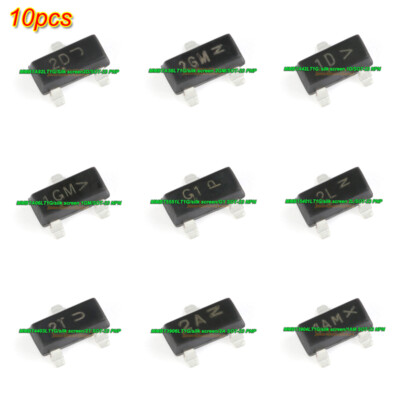10 Stück 10 Typen SMD MMBTA 06-5551 LT1G Siebdruck SOT-23 PNP Transistor Triode