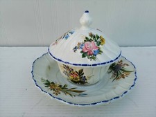 Tazza brodo presentatoio ANTONIBON XIX secolo ceramica maiolica porcellana piatt