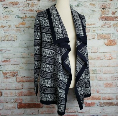 Open Front Draped Sweater Cardigan L 