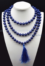 Handmade 6/8/10/12mm Lapis Lazuli 108 Tibetan Buddhist Prayer Bead Mala Necklace
