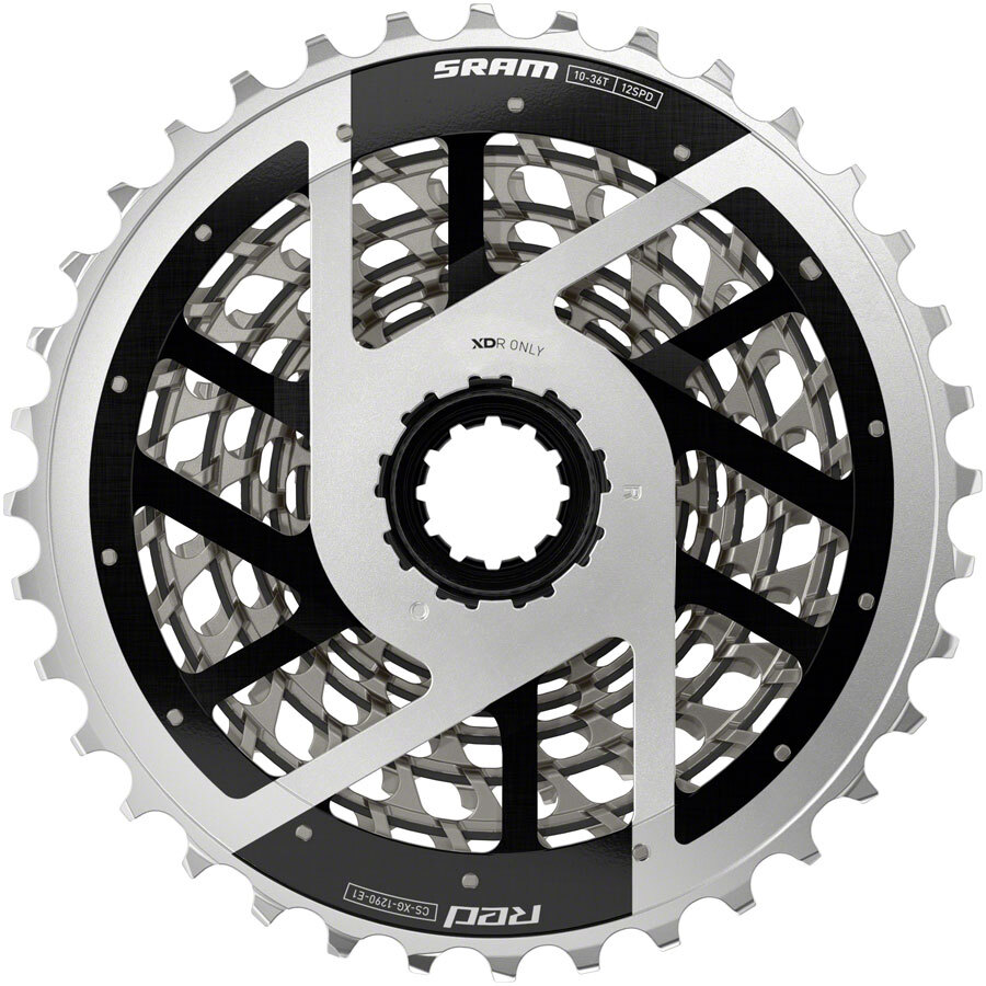 パーツ SRAM RED XG1290 SRAM RED AXS XG-1290 Cassette - 12 Speed, 10-33t, Silver