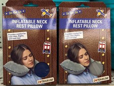 2 for the price of 1 U-Shaped Inflatable Neck Travel Pillow NIB