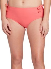NWT CALIA Women's Moderate Ruched Swim Bottoms Size M Charisma Coral $35 1C341
