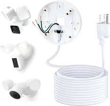 Power Cable and Plug-In Mount for Floodlight Cams Compatible with Floodlight Cam