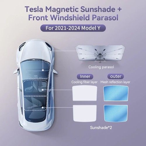 Clip Aspirazione Magnetica Parasole per Tesla Modello 3 Y Ecc Vetro Tetto Parasole - Foto 33 di 36