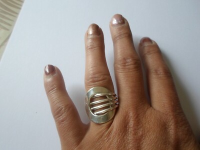 Bague En Argent Massif, Design Ajouré En Forme De Cœur, Taille 56 - Occasion