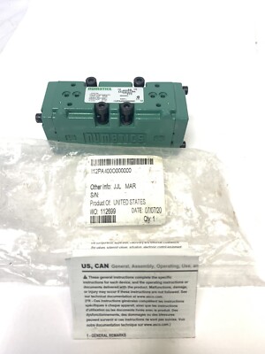 ASCO Numatics I12PA400O000000 Pneumatic Air Control Valve Block New!