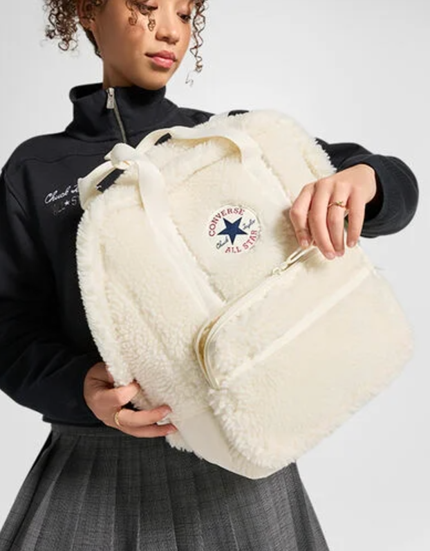 BRAND NEW CONVERSE Sherpa Small Square Egret Backpack COZY  display picture 1